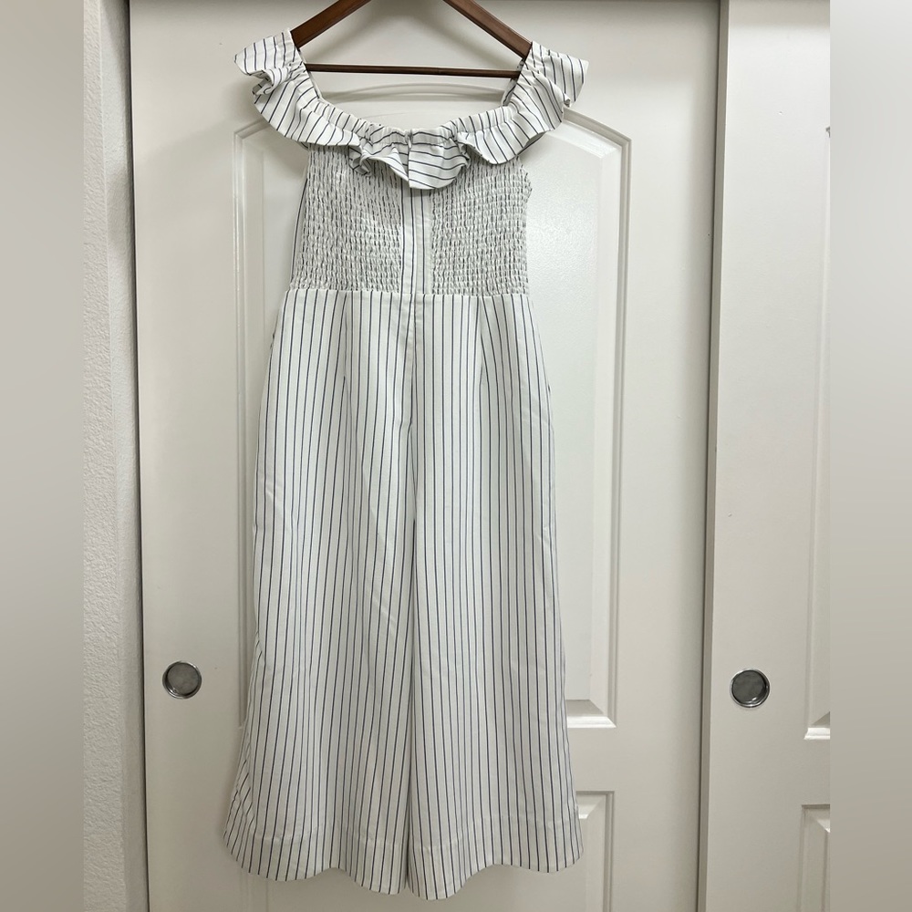 English Factory Off the Shoulder Ruffled Striped Jumpsuit - Picture 4 of 11